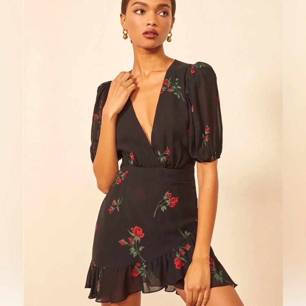 Reformation Alcott Dress In Rochelle mini dress - Picture 2 of 11